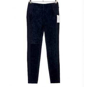 Ecru‎ Love Suede Front Pull-On Pants Women’s XS Black Genuine Leather Trim